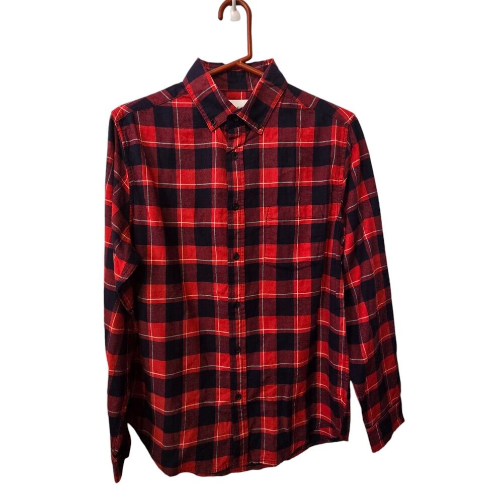 Goodfellow & Co Shirt Black Red Buffalo Check‎ plaid Flannel Button Up Mens Med